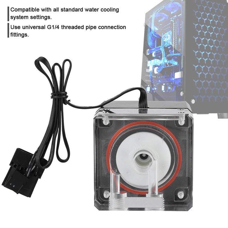 Ciglow Water Cooling Pump, 800L/H PC Water Cooling Integrated Mute Support PWM for CPU Cooling System. - Image 2
